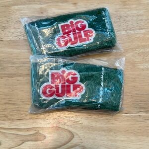 7-Eleven Big Gulp Drink Sleeve Lot of 2 Green Turf Grass Texture Koozie 2022 NEW